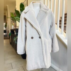 BearPaw Cream Double-Breasted Coat